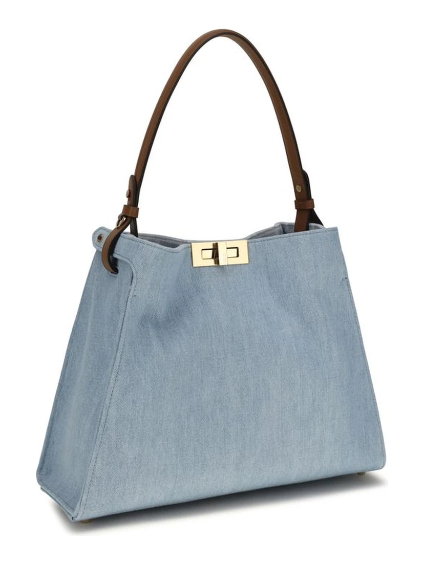 Blue Cotton Handbag