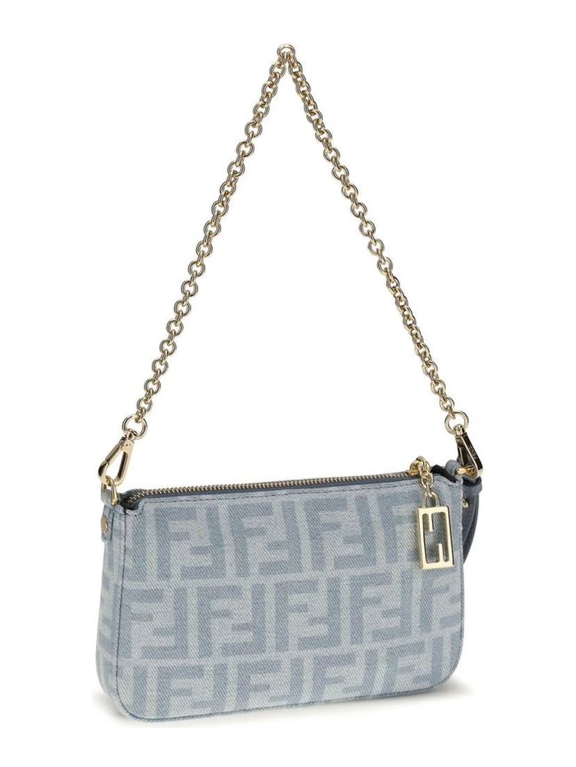 Blue Cotton Clutch Bag