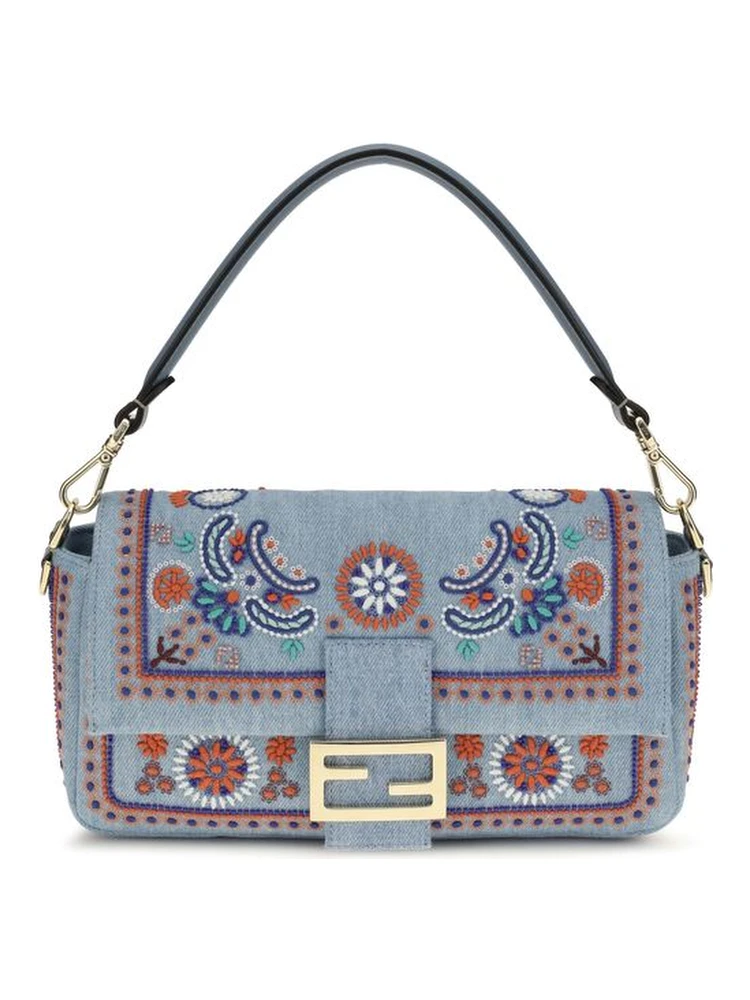 Blue Cotton Shoulder Bag