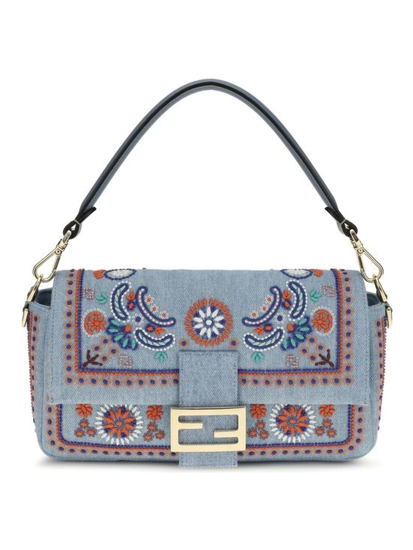Blue Cotton Shoulder Bag