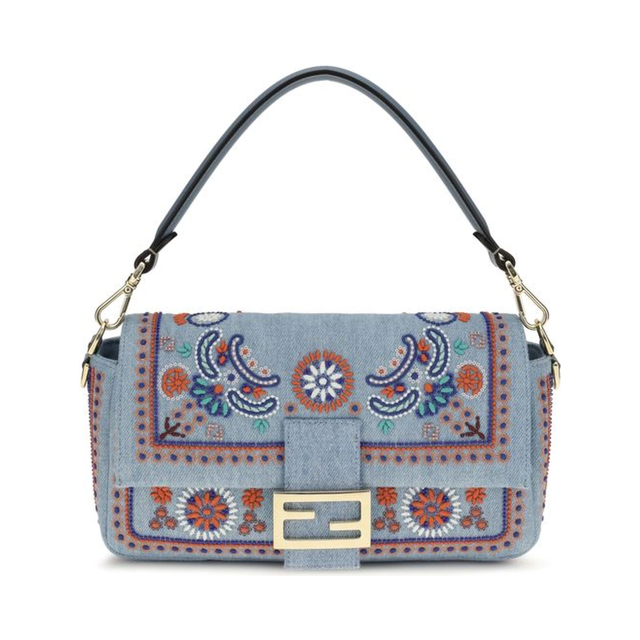 Blue Cotton Shoulder Bag