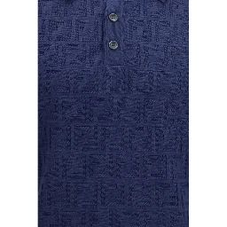 Blue Cotton Polo Shirt