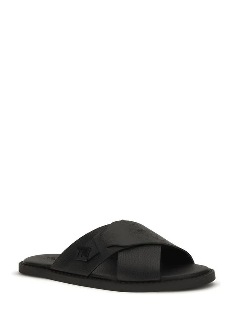 Black Calf Leather Bos Taurus Flat Sandals alternative