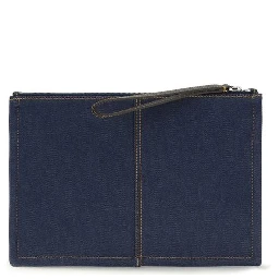 Blue Cotton Clutch Bag
