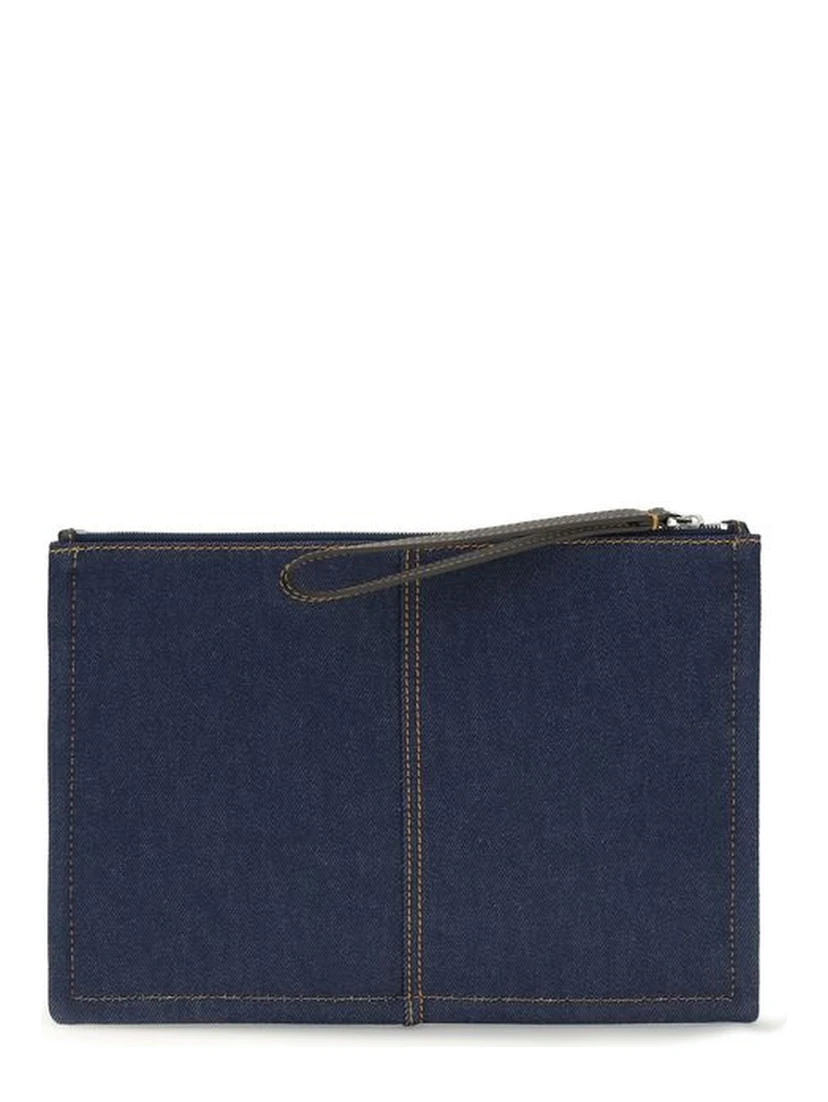 Blue Cotton Clutch Bag