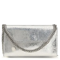 Silver Polyester Shoulder Bag