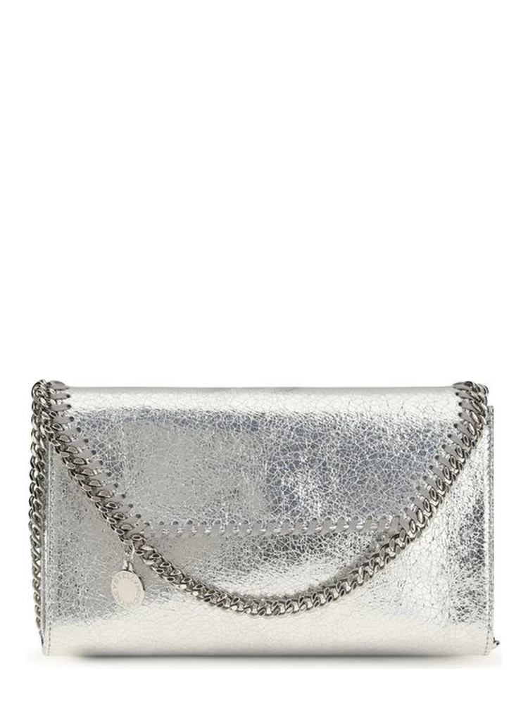 Silver Polyester Shoulder Bag