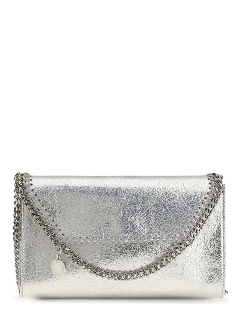 Silver Polyester Shoulder Bag
