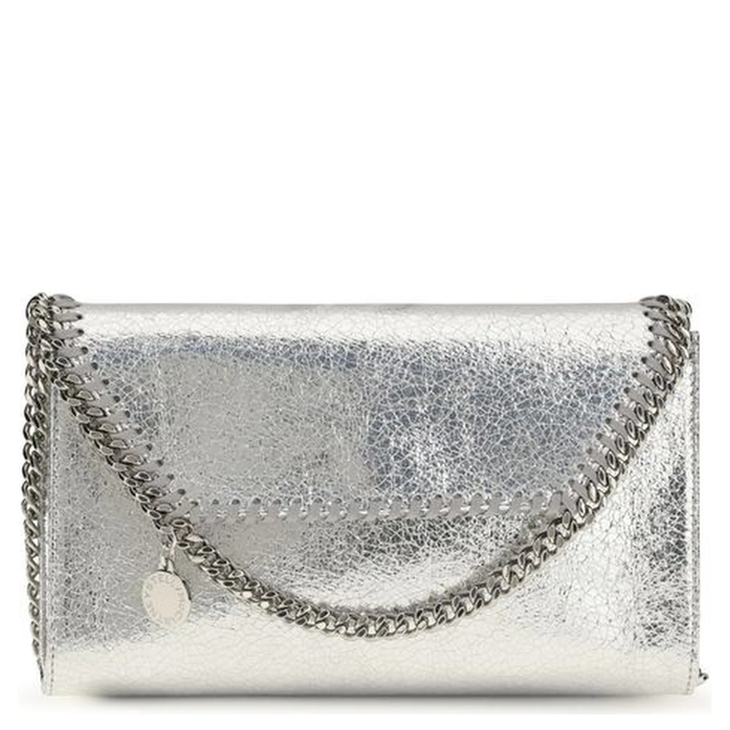 Silver Polyester Shoulder Bag