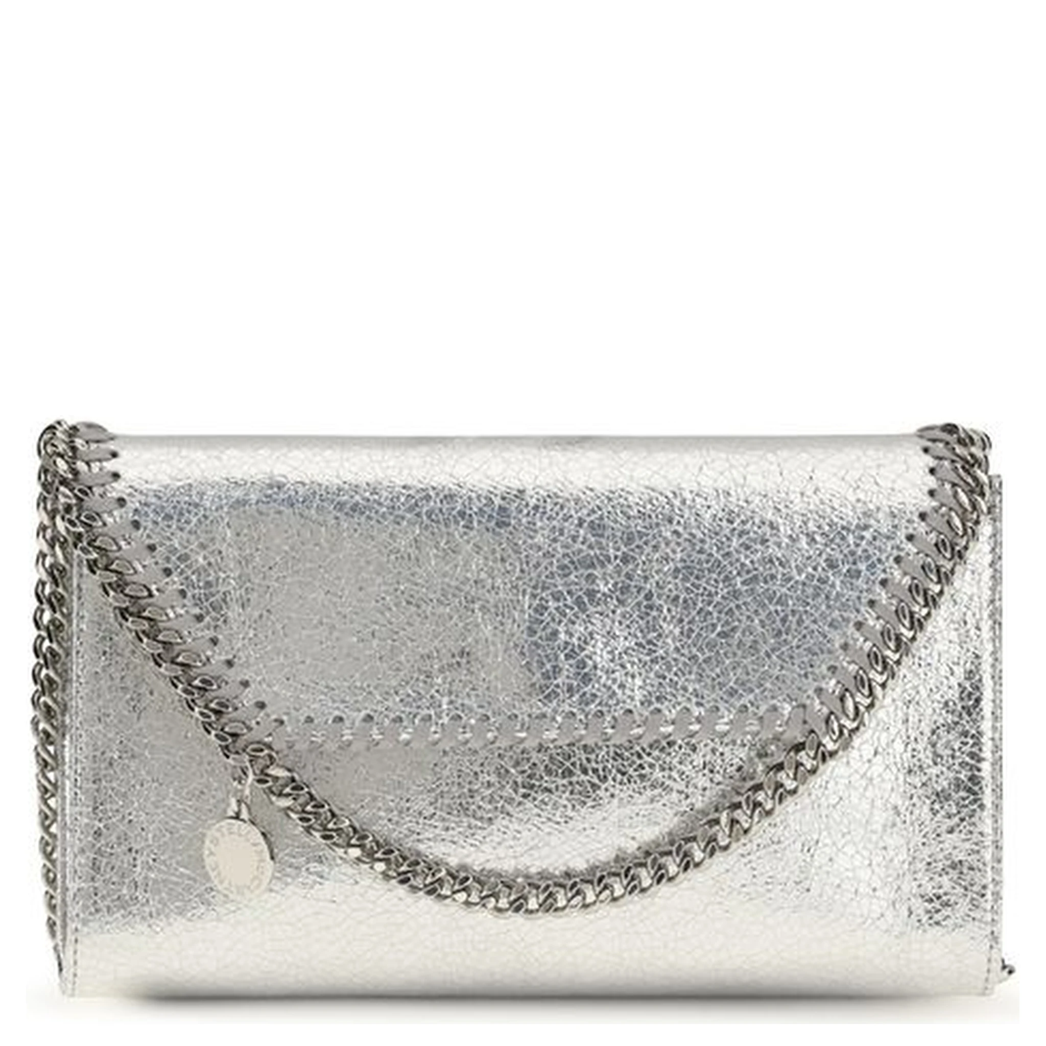 Silver Polyester Shoulder Bag