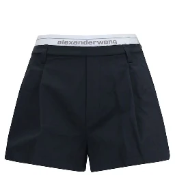 Black Cotton Bermuda Shorts