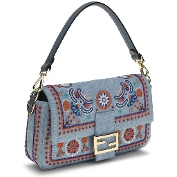 Blue Cotton Shoulder Bag
