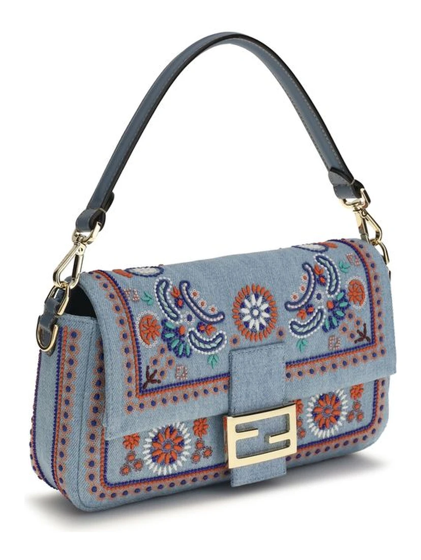 Blue Cotton Shoulder Bag