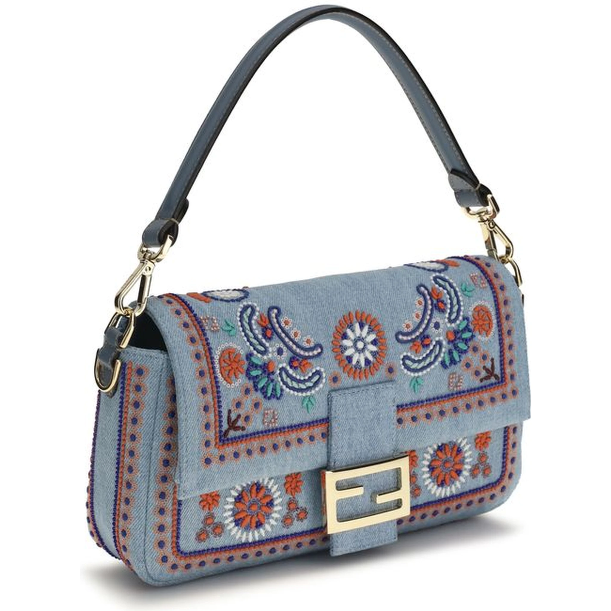 Blue Cotton Shoulder Bag