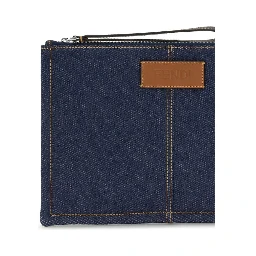 Blue Cotton Clutch Bag