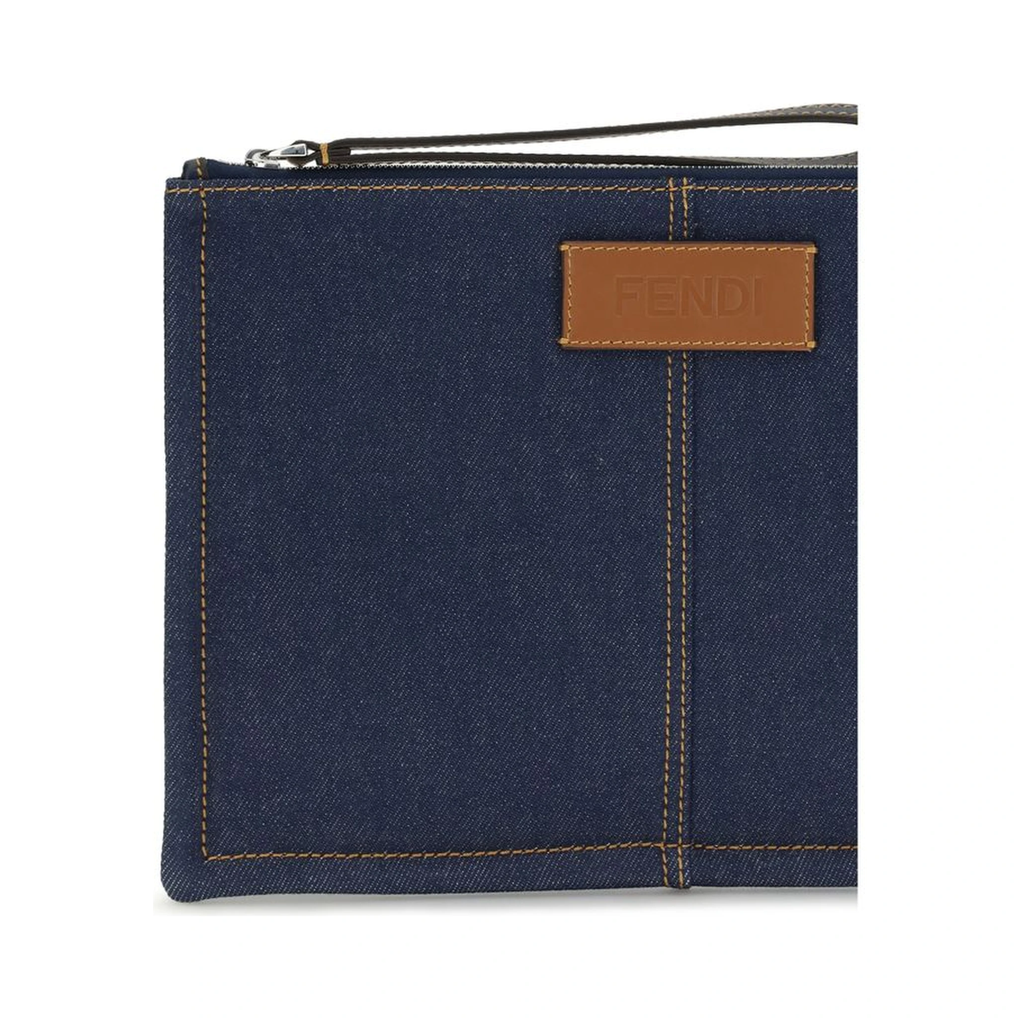Blue Cotton Clutch Bag