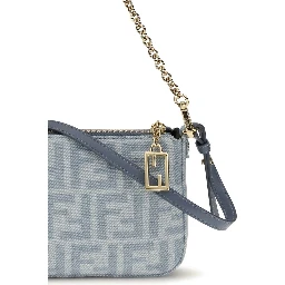 Blue Cotton Clutch Bag