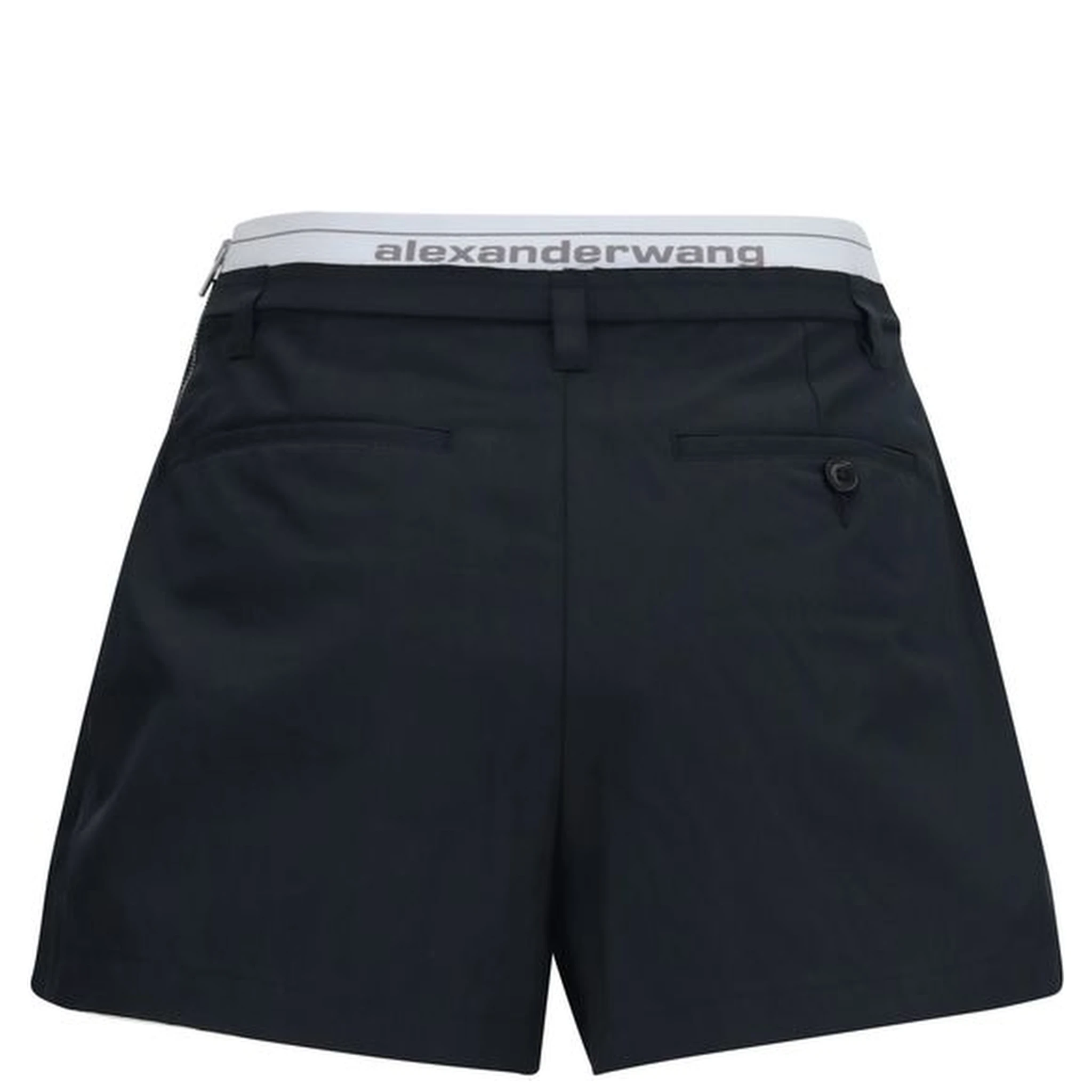 Black Cotton Bermuda Shorts