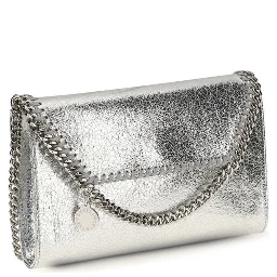 Silver Polyester Shoulder Bag