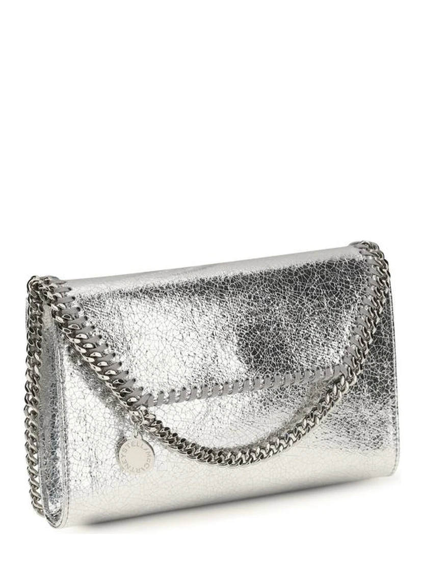 Silver Polyester Shoulder Bag