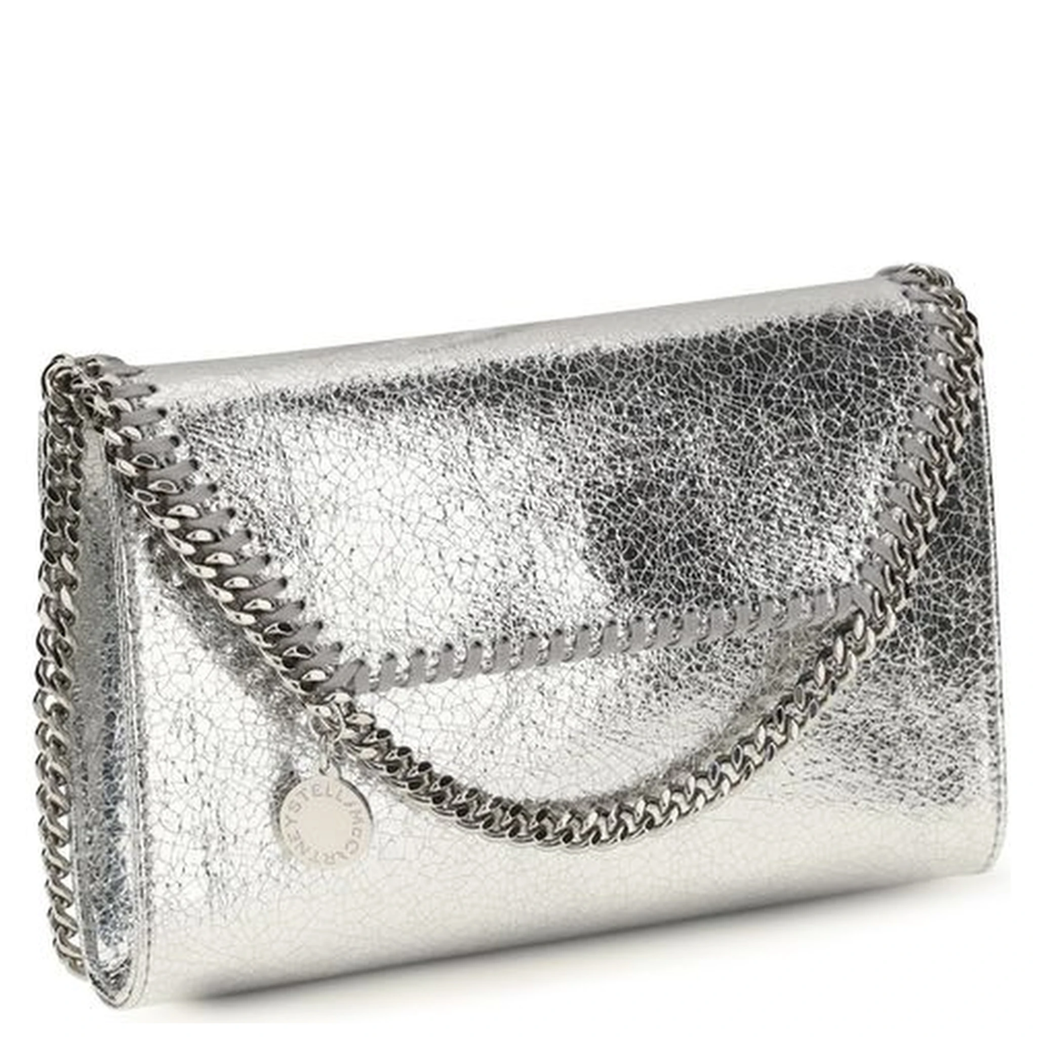 Silver Polyester Shoulder Bag