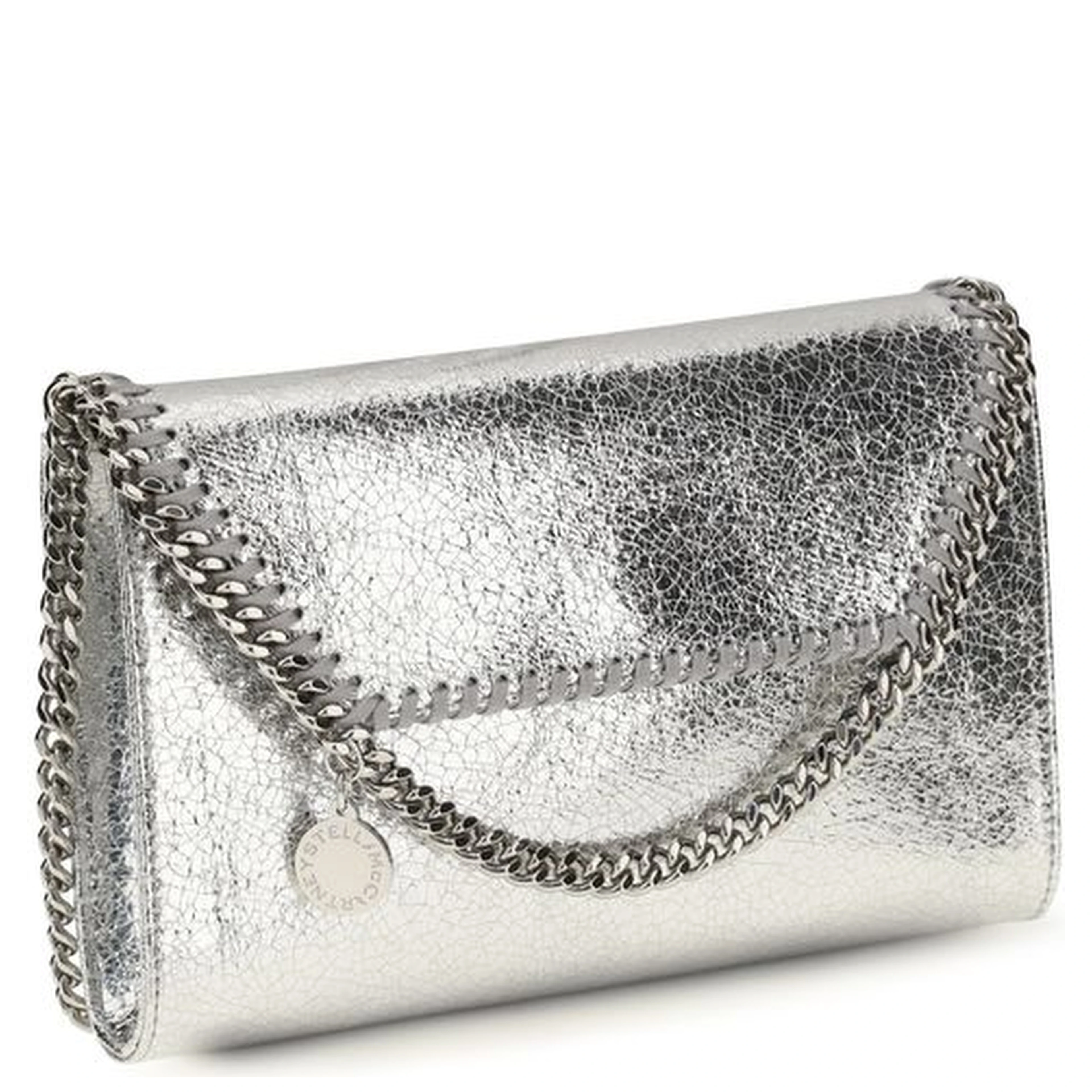 Silver Polyester Shoulder Bag