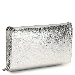 Silver Polyester Shoulder Bag