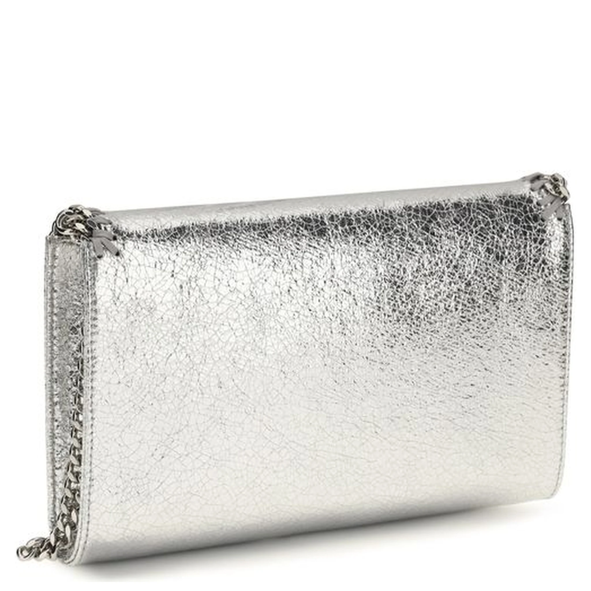 Silver Polyester Shoulder Bag