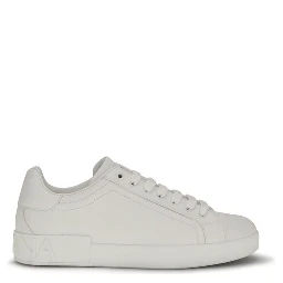 White Calf Leather Bos Taurus Low Top Sneakers