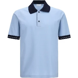 Blue Cotton Polo Shirt