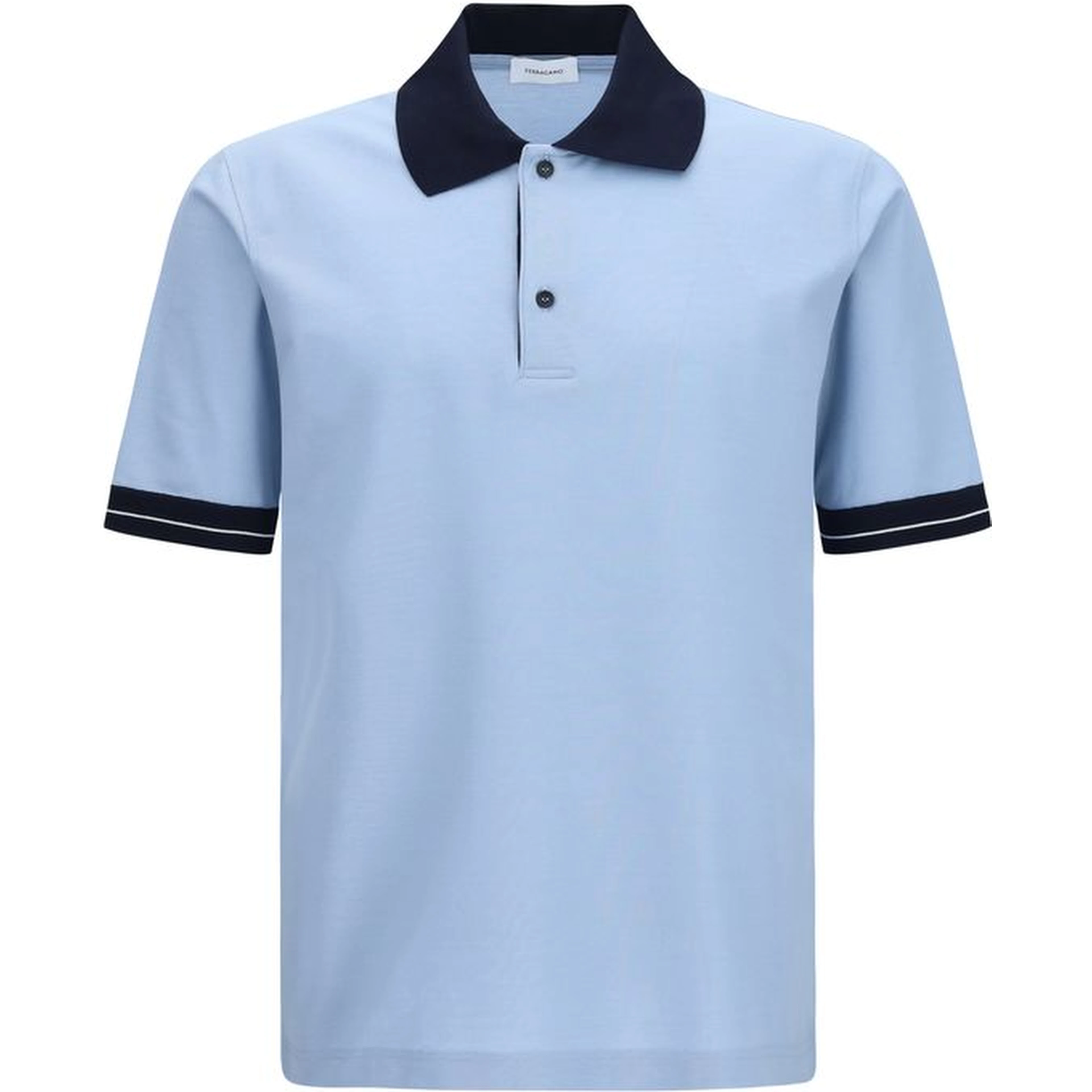 Blue Cotton Polo Shirt