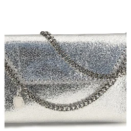 Silver Polyester Shoulder Bag