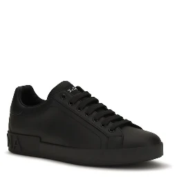 Black Calf Leather Bos Taurus Low Top Sneakers