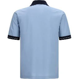 Blue Cotton Polo Shirt