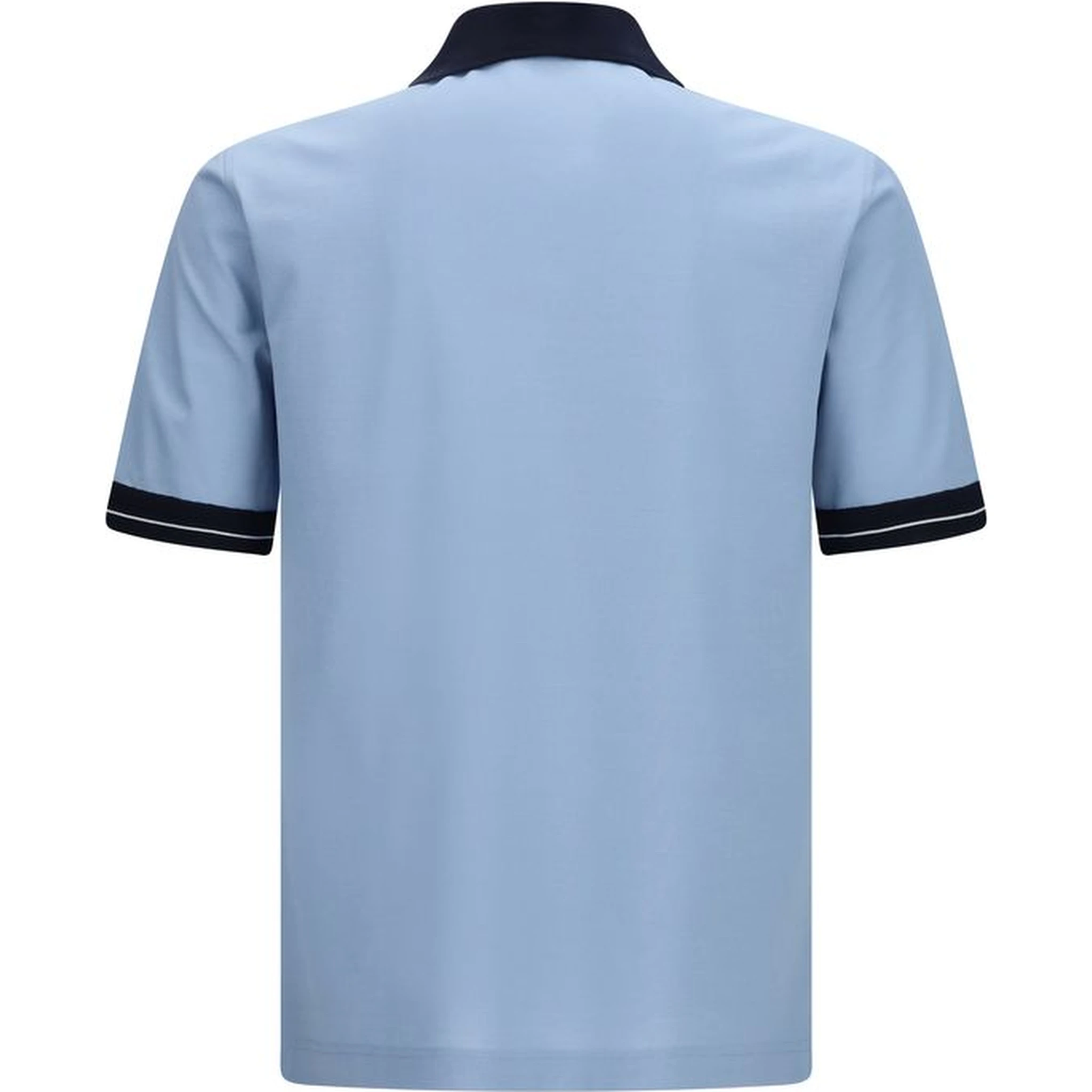 Blue Cotton Polo Shirt