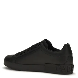 Black Calf Leather Bos Taurus Low Top Sneakers