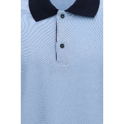 Blue Cotton Polo Shirt