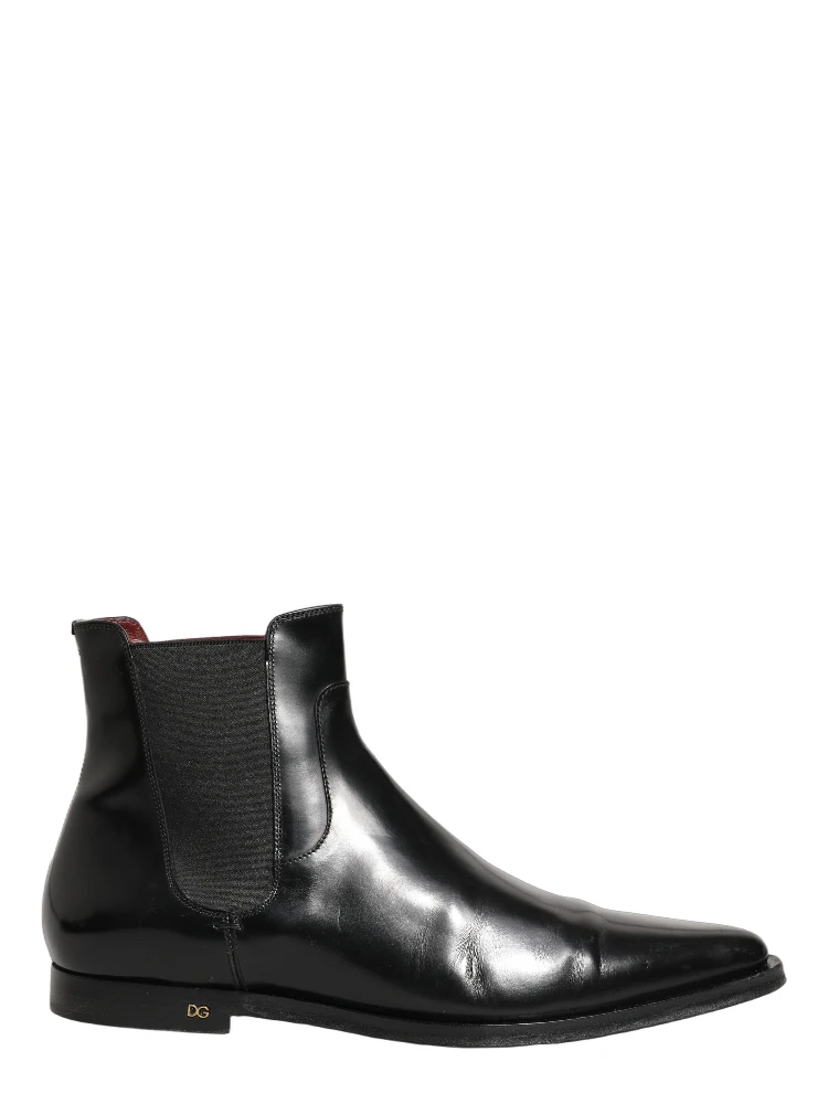 Black Chelsea Slip On Men Ankle Boots Shoes