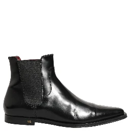 Black Chelsea Slip On Men Ankle Boots Shoes