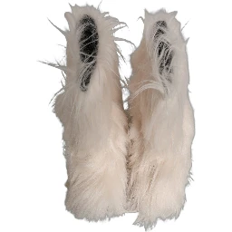 White Faux Fur Mid Calf Men Boots Shoes