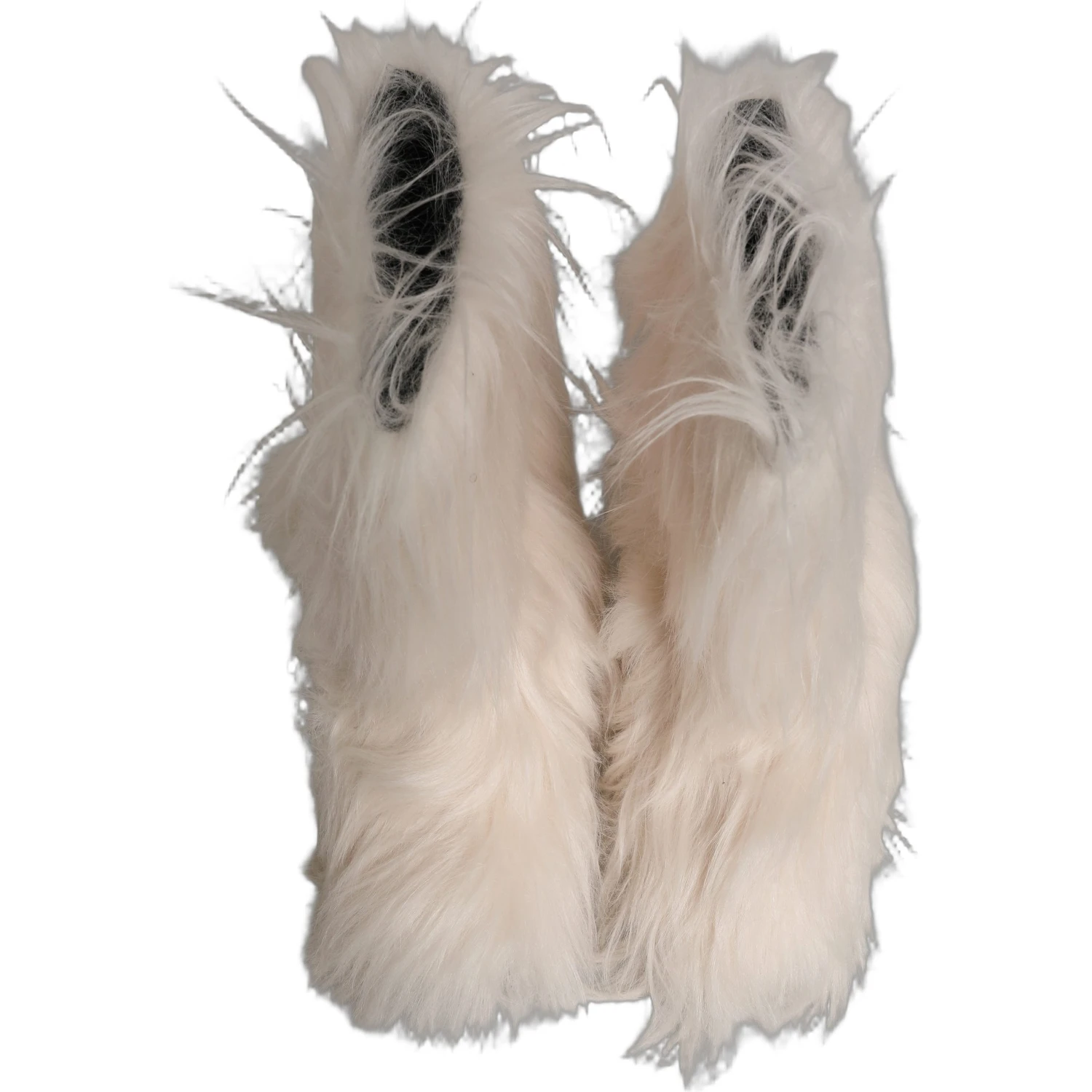 White Faux Fur Mid Calf Men Boots Shoes