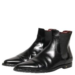 Black Chelsea Slip On Men Ankle Boots Shoes