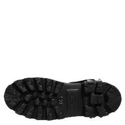 Black Stud Platform Combat High Boots Shoes