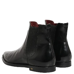 Black Chelsea Slip On Men Ankle Boots Shoes