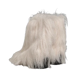 White Faux Fur Mid Calf Men Boots Shoes