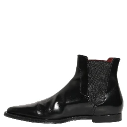 Black Chelsea Slip On Men Ankle Boots Shoes
