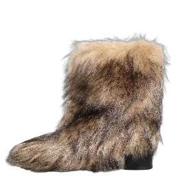 Brown Faux Fur Mid Calf Men Boots Shoes