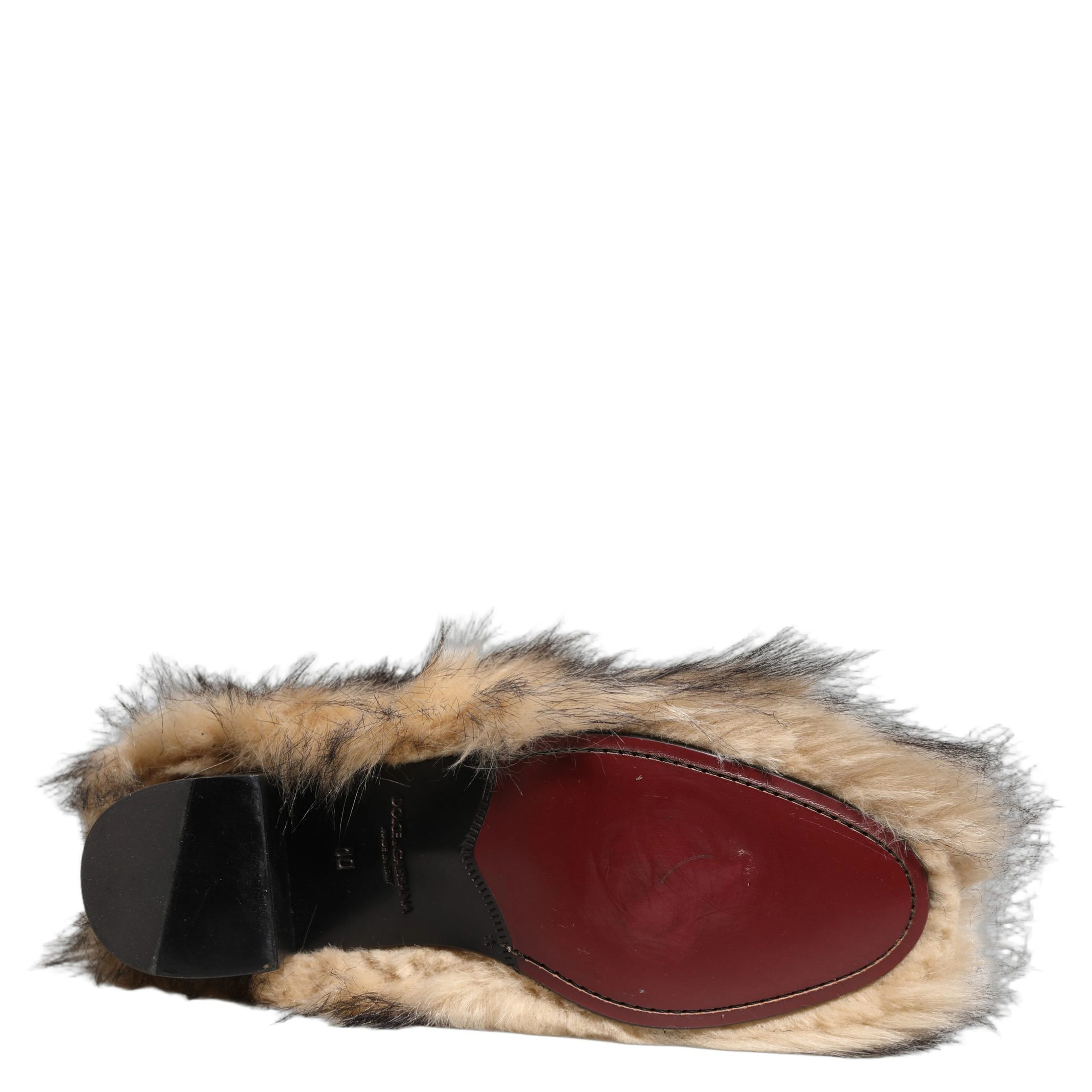 Brown Faux Fur Mid Calf Men Boots Shoes