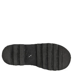 Black Leather Lace Up Men Combat Boots Shoes