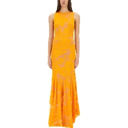 DÉVORÉ STRETCH JERSEY DRESS WITH CUT-OUT